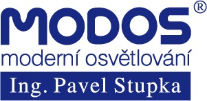 Logo: Ing. Pavel Stupka - MODOS - moderní osvětlování